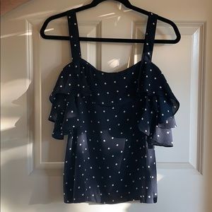 J. Crew Off-Shoulder Polka Dot Top (Never Worn)